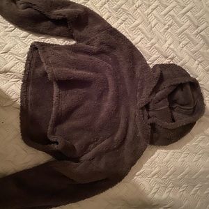 Fluffy crop top hoodie